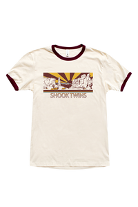 Desert Ringer Tee (Natural/ Maroon)